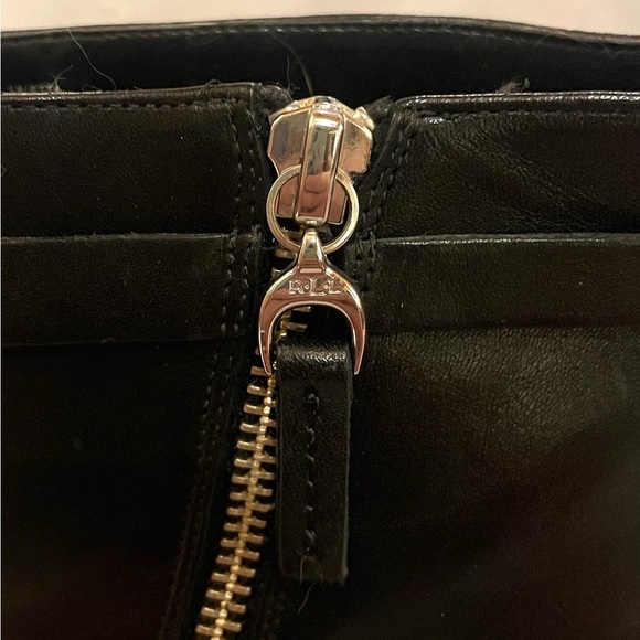 Ralph Lauren Women’s Laletta Black Leather Ankle Boots Booties Size 8 - Picture 9 of 12